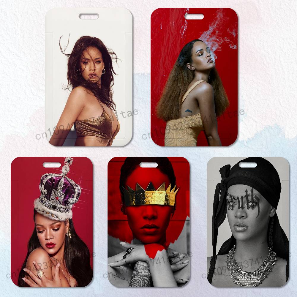 Lanyard Badge Holder - Singer R-RIHANNA Hot Card Holder Lanyard