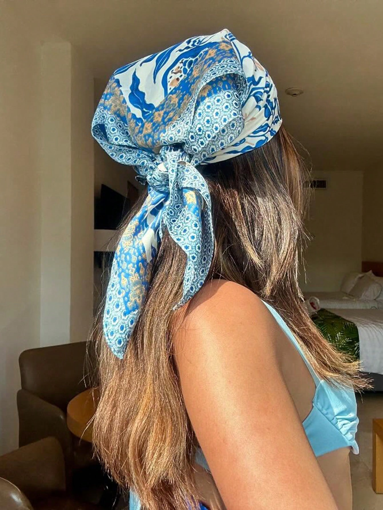 Scarf Silk Square - Luxury Brand Bohemia Print Square Silk