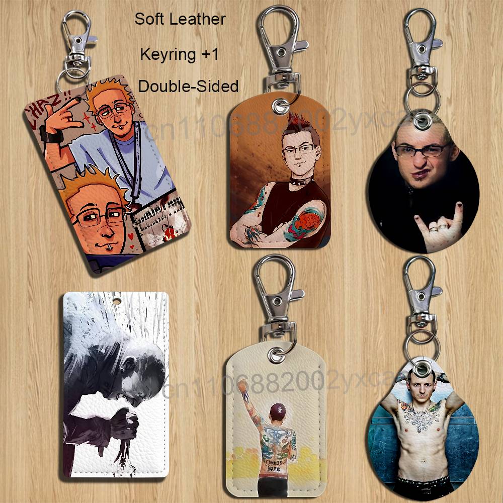 Lanyard Badge Holder - Fan art design Chester Bennington Leather