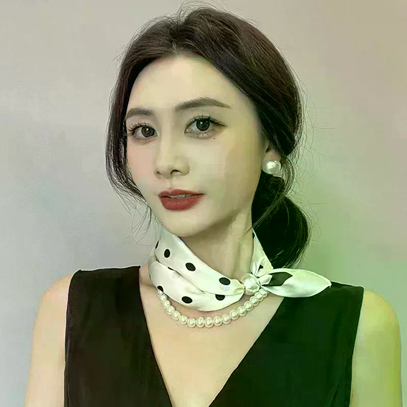 Ascot Neck Scarf - Magnetic Narrow Elegant Satins Neck Scarf