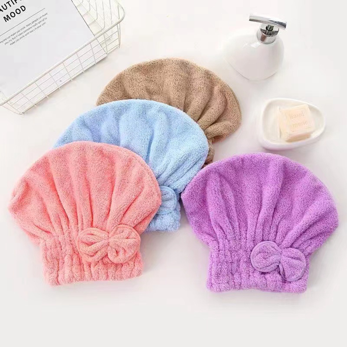 1Pc Microfiber Hair Drying Tow - Head Wrap Turban recension och pris