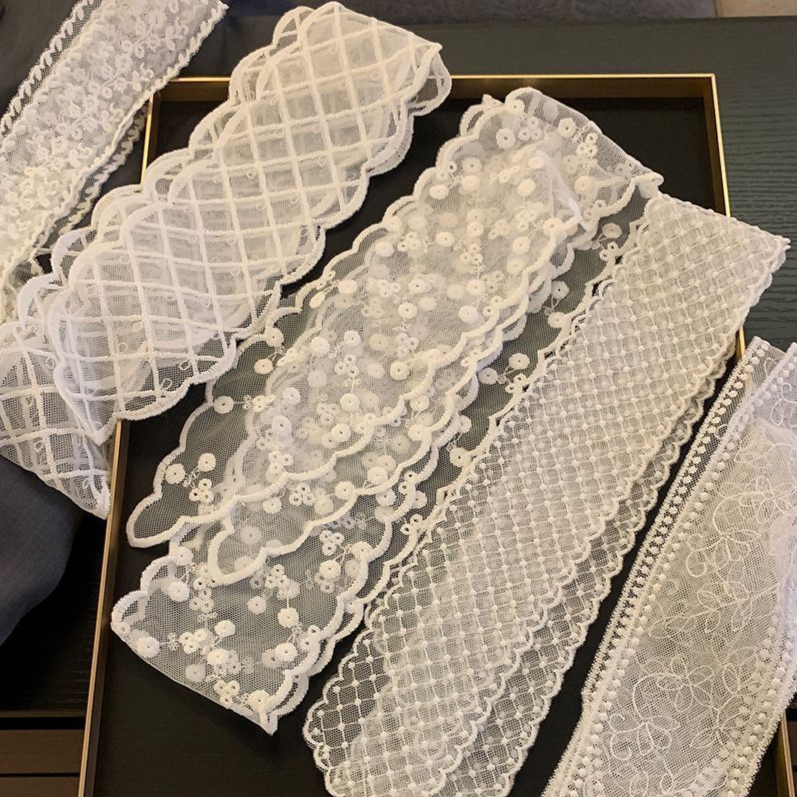 Korean Ins White Lace Ribbon S - Ascot Neck Scarf recension och pris