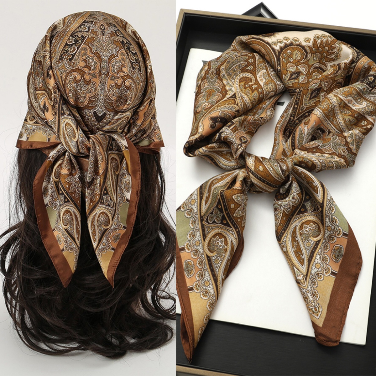 Bohemian Style Print Luxury Br - Scarf Silk Square recension och pris