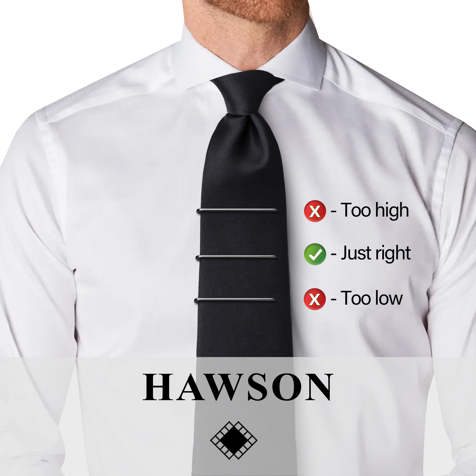HAWSON Tie Clips for Men 4Pcs  - Tie Bar Set Gift recension och pris