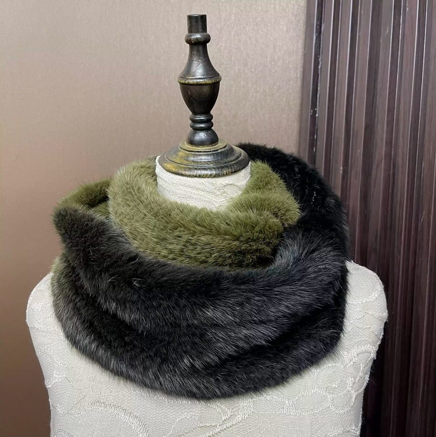 Ombre Color Genuine Mink Fur S - Infinity Scarf Knit recension och pris