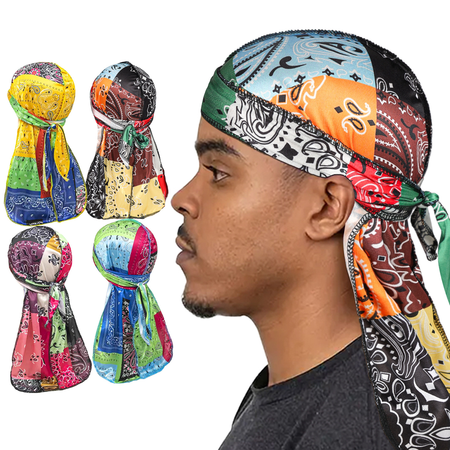 Paisley Printing Silky Durags  - Bandana Doo Rag recension och pris