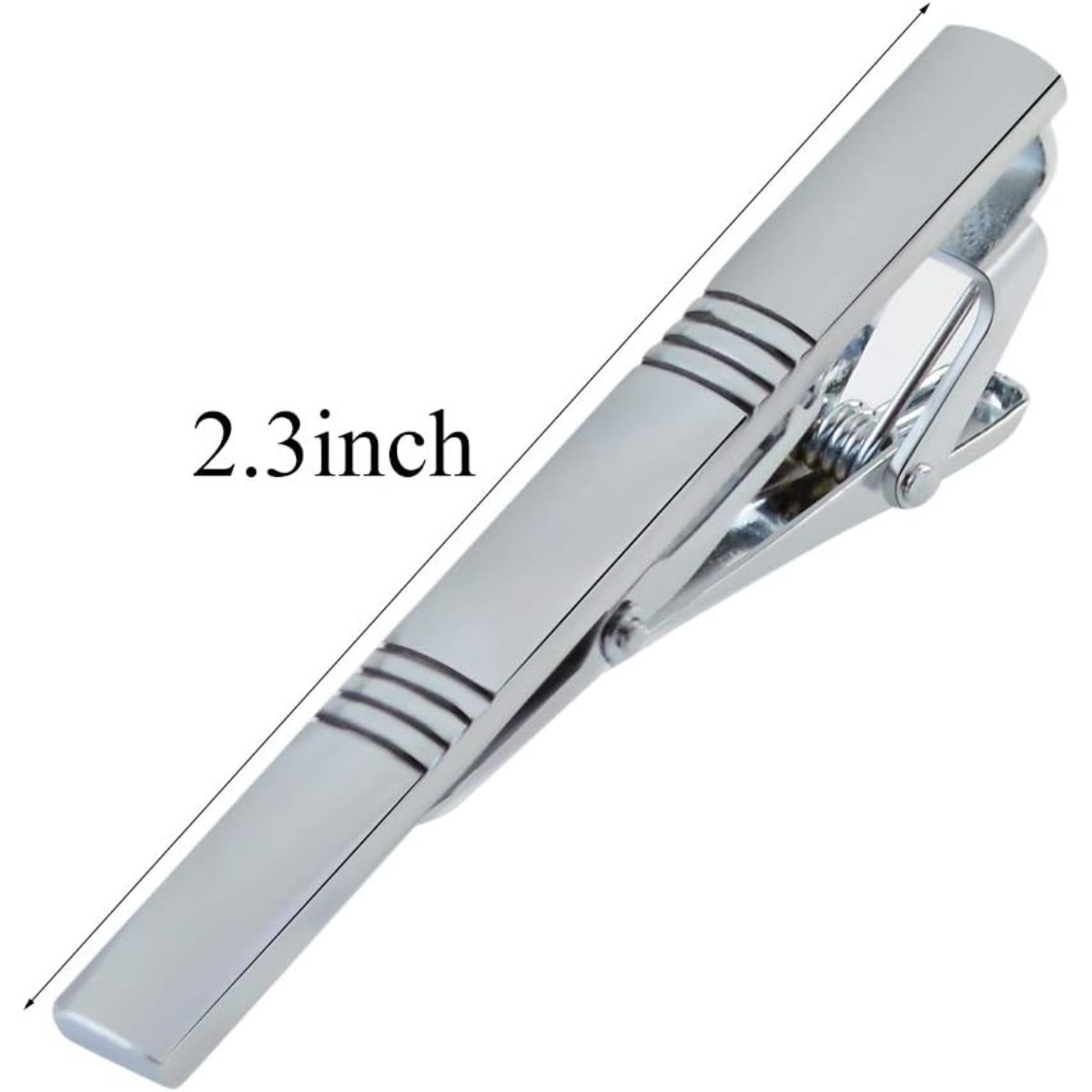 Set of 4 Silver Metal Necktie  - Tie Clip Silver recension och pris