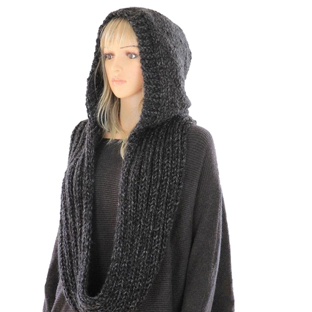 Knitted Hooded Scarf Winter Wo - Infinity Scarf Knit recension och pris