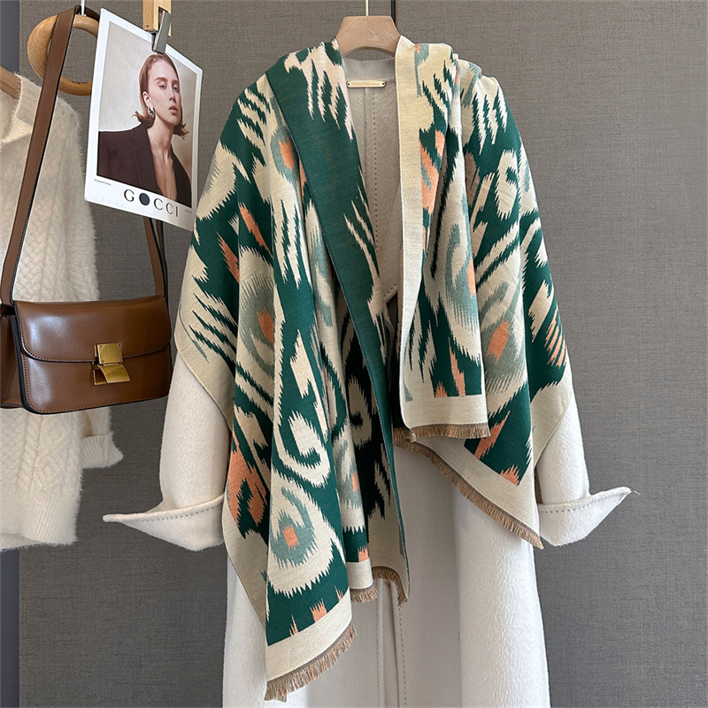 2025 Brand Warm Cashmere Ponch - Woven Scarf Blanket recension och pris