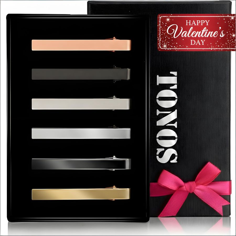 Clips for Men, 6 PACK Tie Clip - Tie Bar Set Gift recension och pris