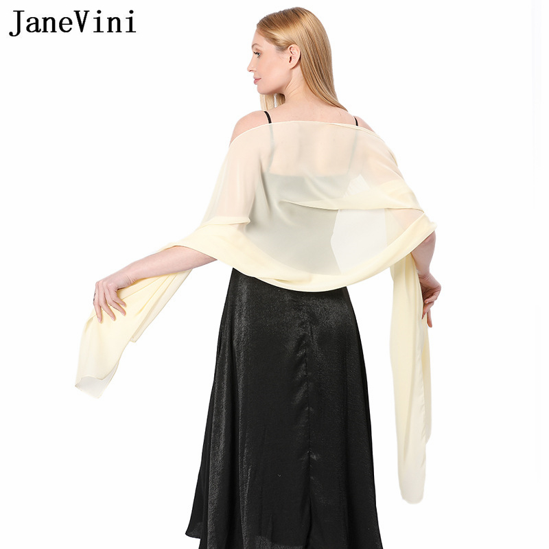 JaneVini Elegant Pink Chiffon  - Stole Wedding Shawl recension och pris