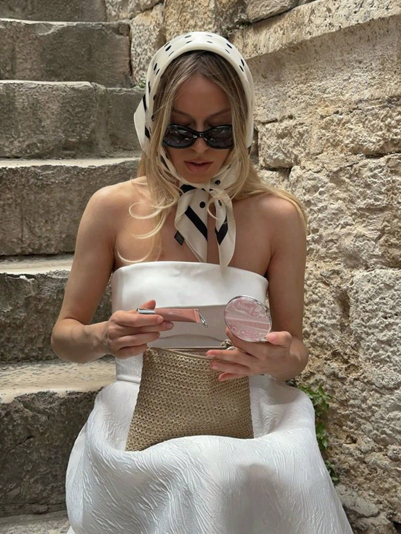 Lady Hair Dot Scarf Female Sil - Scarf Silk Square recension och pris