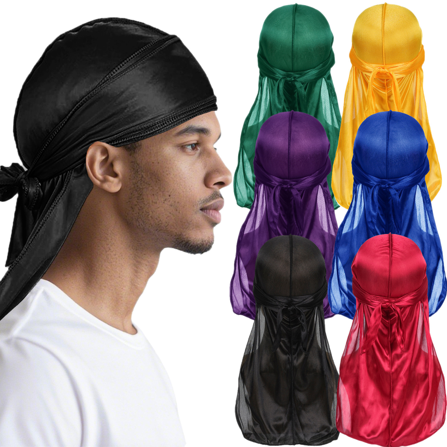 Men Satin Breathable Silky Dur - Bandana Doo Rag recension och pris