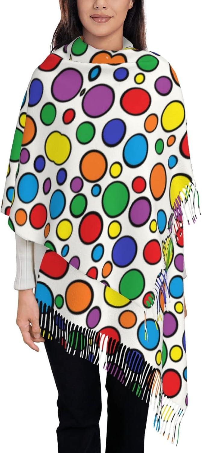 Colorful Circles Women's Scarf - Stole Wedding Shawl recension och pris
