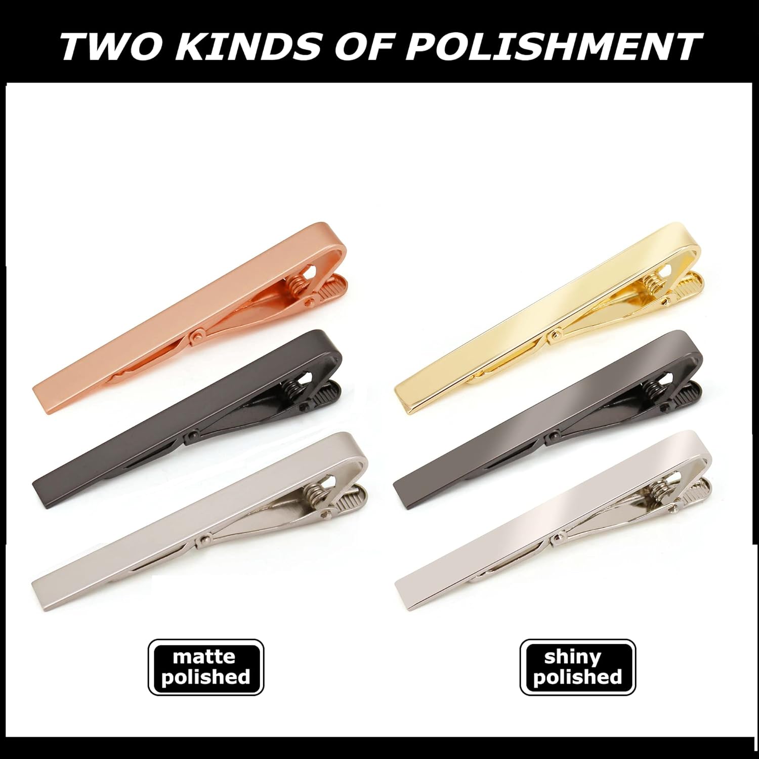 6 Pack Tie Clips Set Black Sil - Tie Bar Set Gift recension och pris