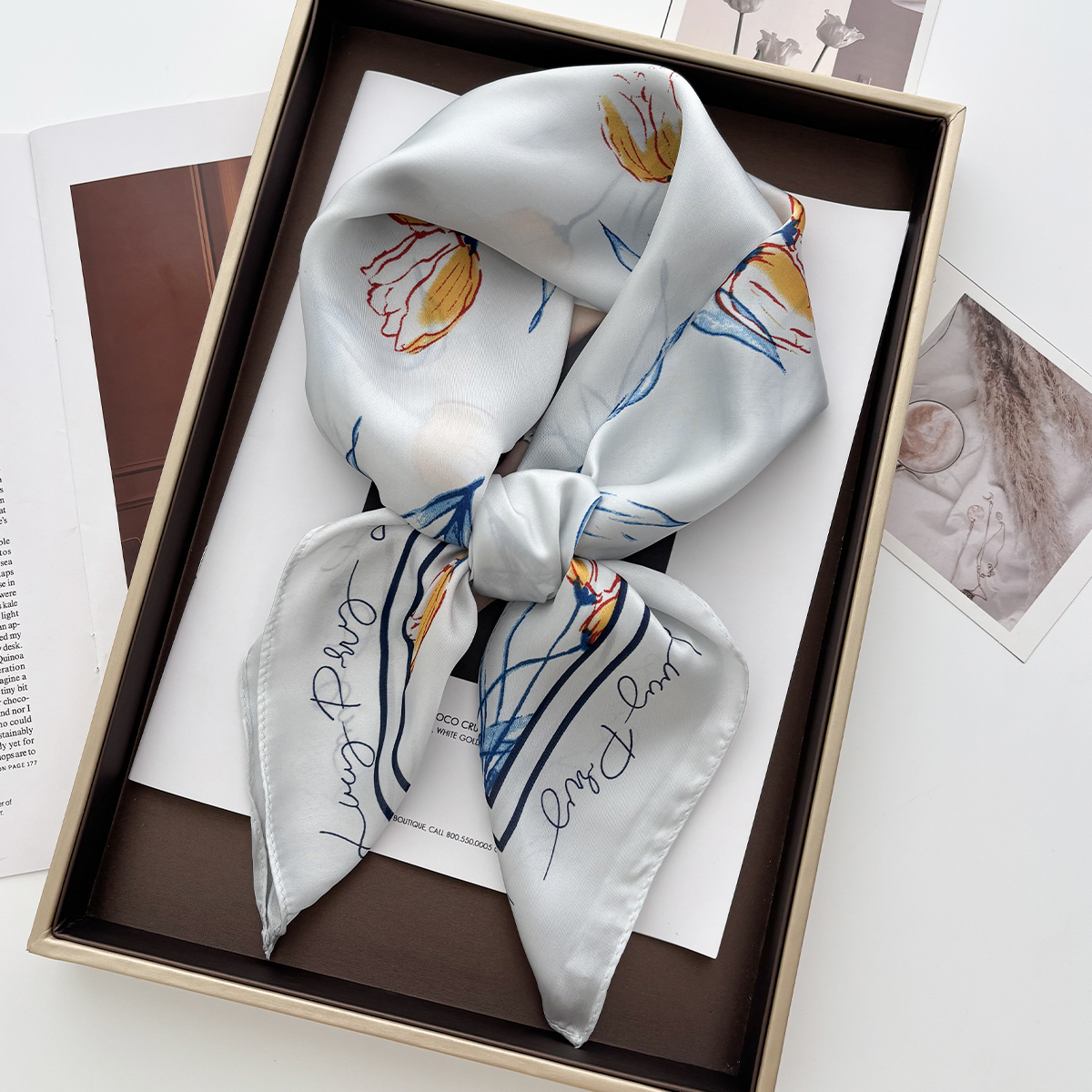 1pcs Summer Bright Color Oil P - Ascot Neck Scarf recension och pris