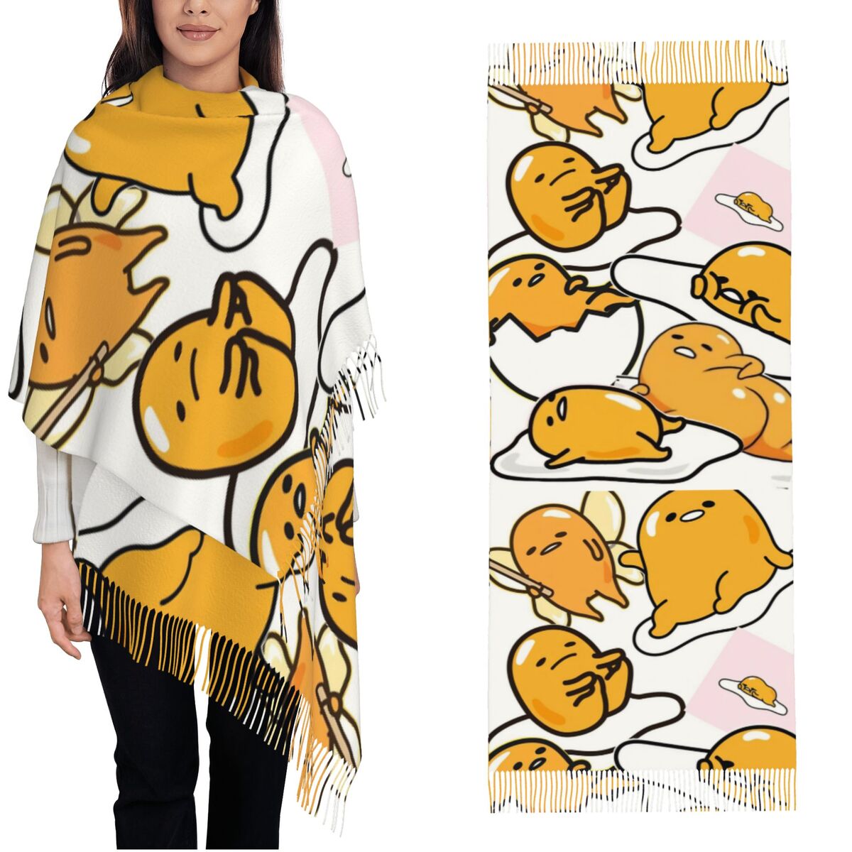 Gudetama Cute Egg Cartoon Scar - Pashmina Wrap Large recension och pris