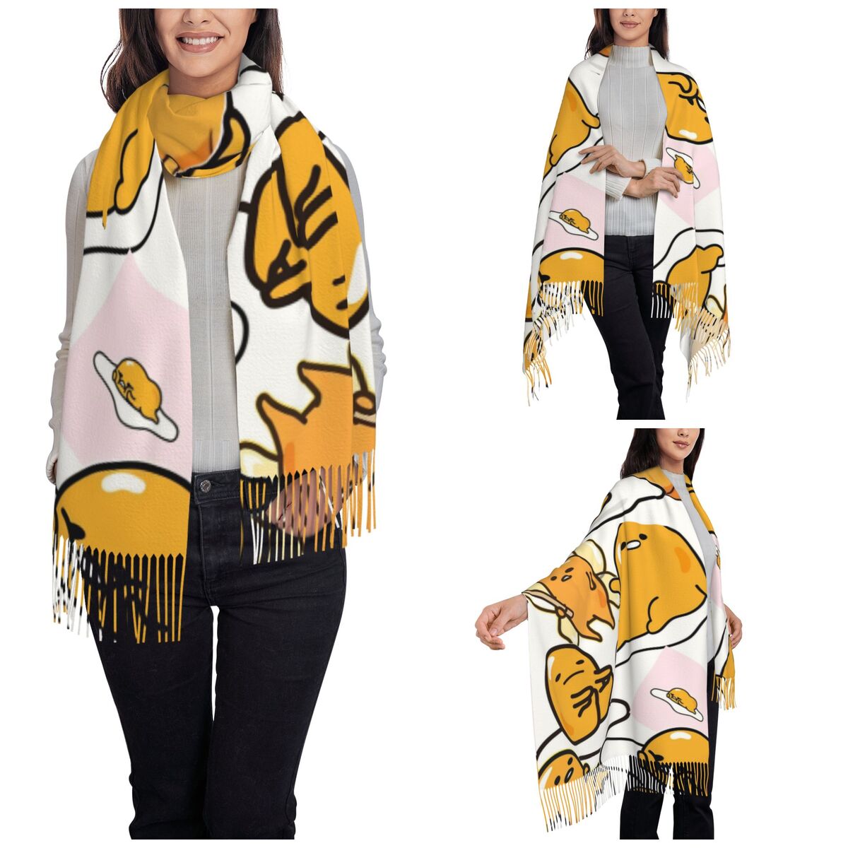 Gudetama Cute Egg Cartoon Scar - Pashmina Wrap Large recension och pris